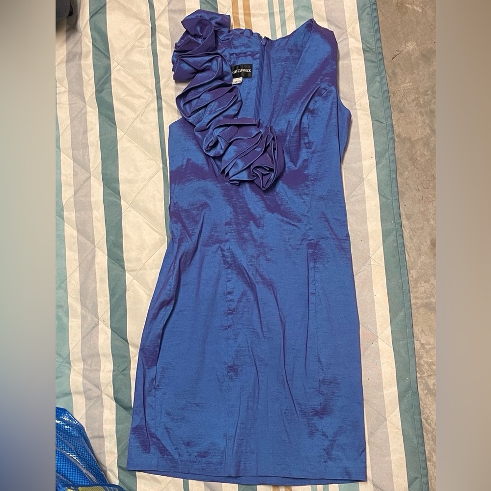 Jessica McClintock vintage iridescent blue-purple cocktail dress